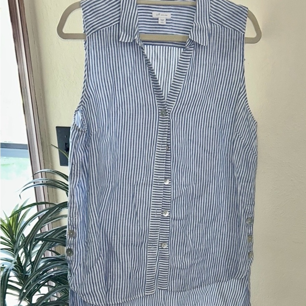 J. Jill Blue and White Tunic Top
